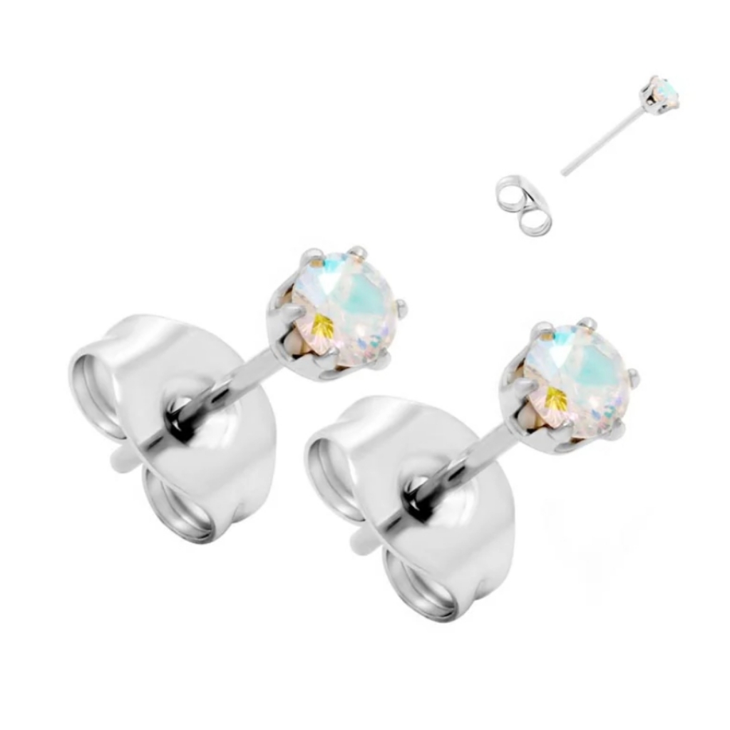 Tiny Iridescent Stud Earrings 8$